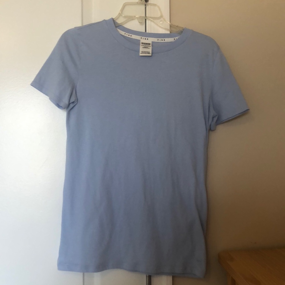 baby blue victoria secret pink t shirt